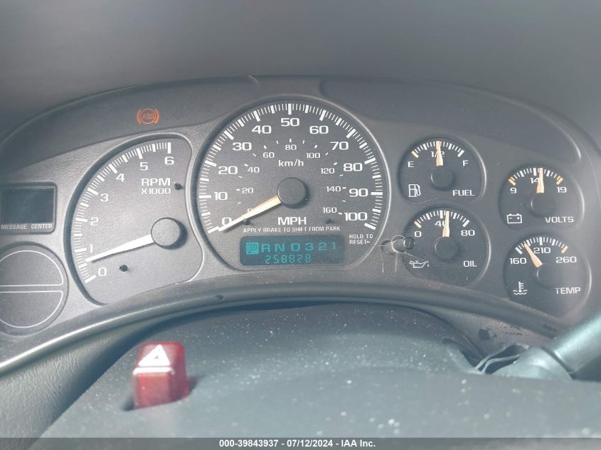 2002 Chevrolet Tahoe Ls VIN: 1GNEC13Z02R321961 Lot: 39843937