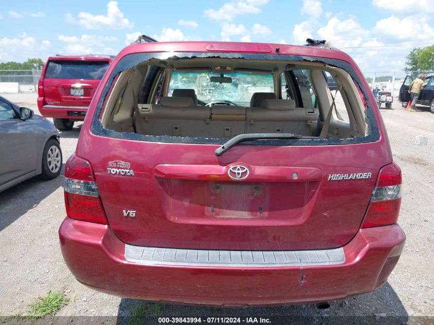 2004 Toyota Highlander V6 VIN: JTEDP21A740023017 Lot: 39843994