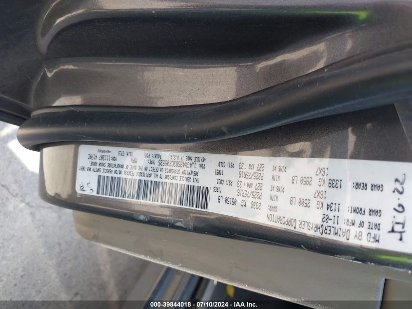 2003 Jeep Grand Cherokee Laredo VIN: 1J4GX48S83C609535 Lot: 39844018