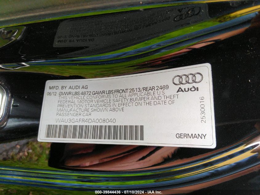 WAU3GAFR4DA008040 | 2013 AUDI S5