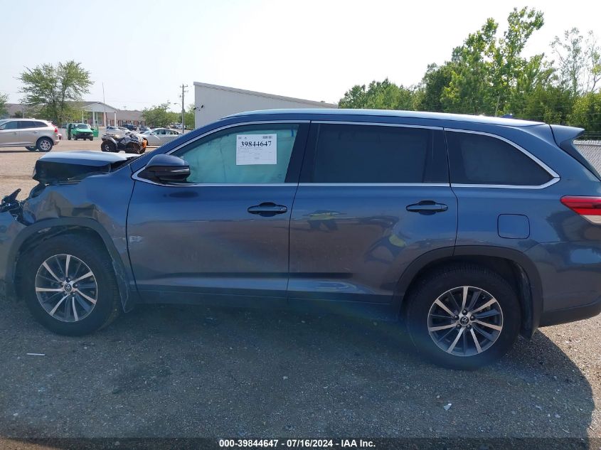 2019 Toyota Highlander Xle VIN: 5TDJZRFHXKS945761 Lot: 39844647
