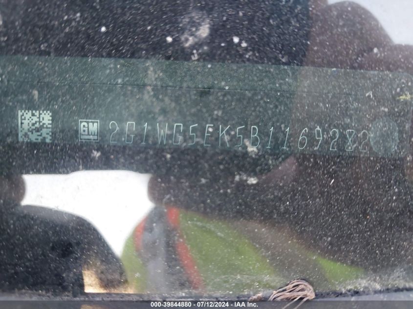 2011 Chevrolet Impala Lt VIN: 2G1WG5EK5B1169282 Lot: 39844880