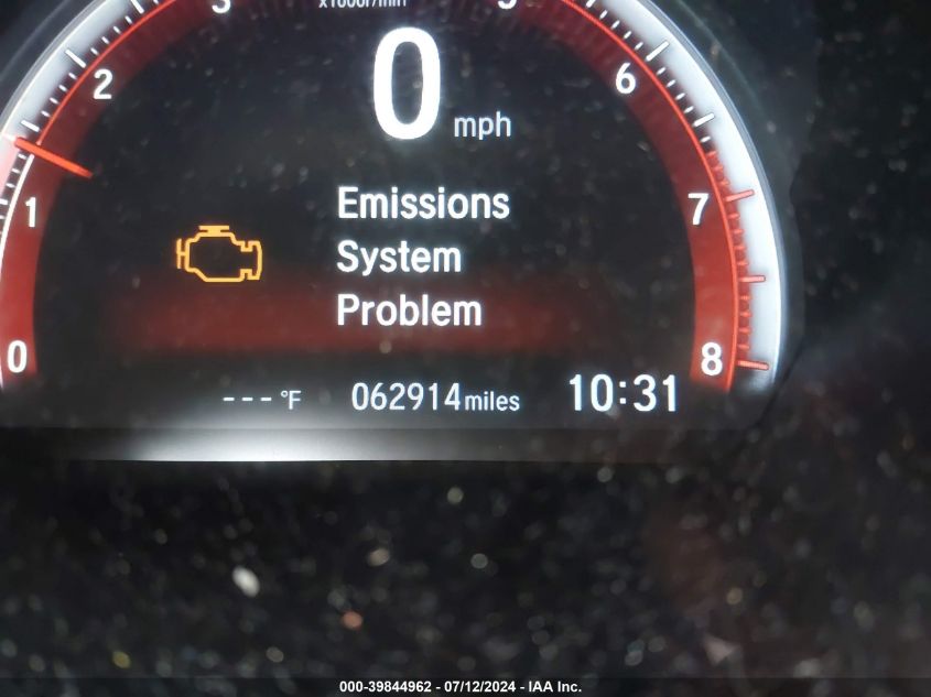 2019 Honda Civic Sport VIN: 2HGFC2F80KH596348 Lot: 39844962