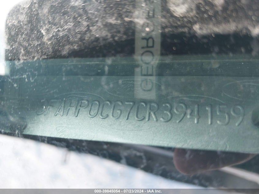 3FAHP0CG7CR394159 2012 Ford Fusion Sel