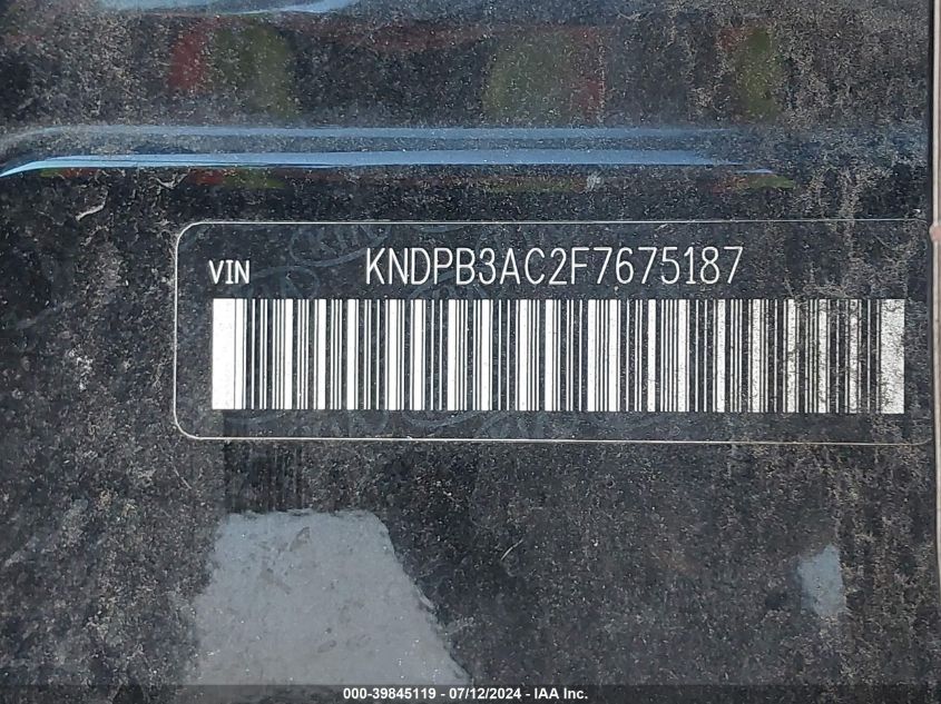 2015 Kia Sportage Lx VIN: KNDPB3AC2F7675187 Lot: 39845119