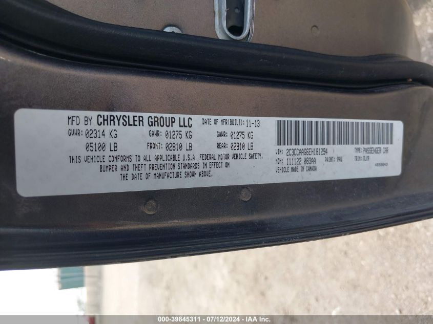 2C3CCAAG6EH181294 2014 Chrysler 300