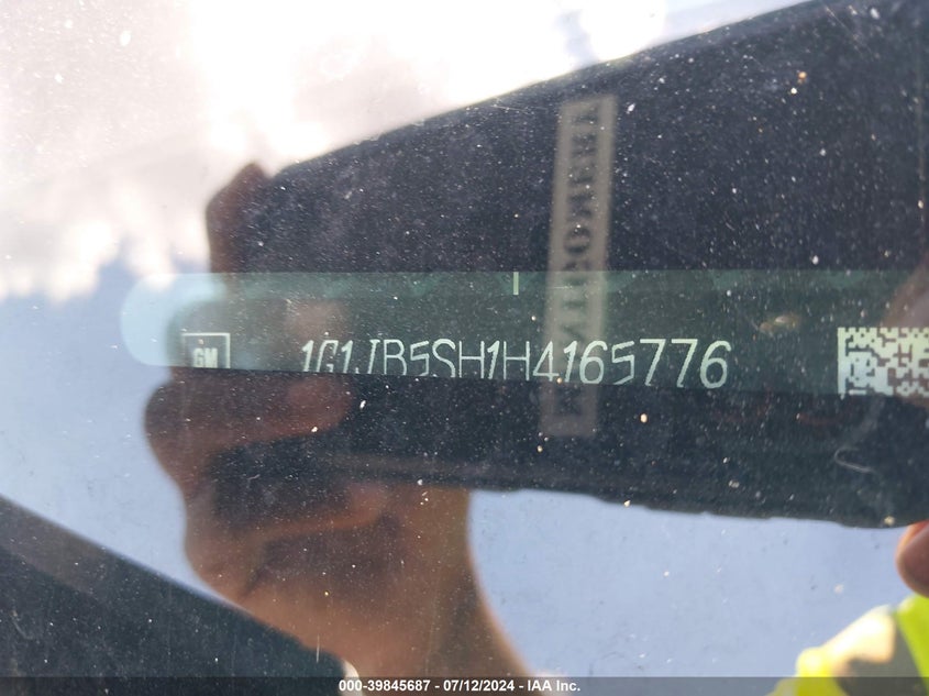 2017 Chevrolet Sonic Ls Auto VIN: 1G1JB5SH1H4165776 Lot: 39845687