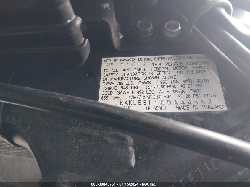 2012 KAWASAKI KL650 E - JKAKLEE11CDA44582