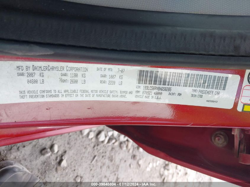 2008 Dodge Avenger Sxt VIN: 1B3LC56RX8N658285 Lot: 39845804