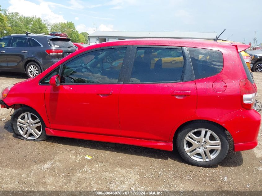 2007 Honda Fit Sport VIN: JHMGD38617S009560 Lot: 39846078