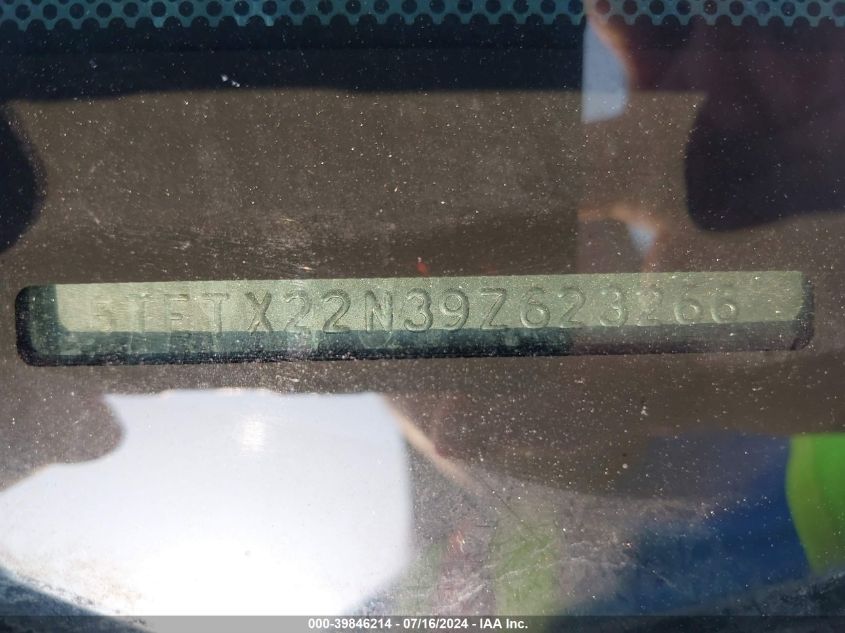 2009 Toyota Tacoma VIN: 5TETX22N39Z623266 Lot: 39846214