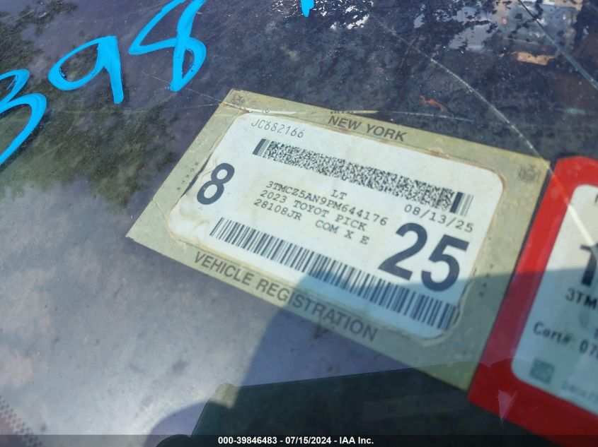 2023 Toyota Tacoma Sr5 V6 VIN: 3TMCZ5AN9PM644176 Lot: 39846483