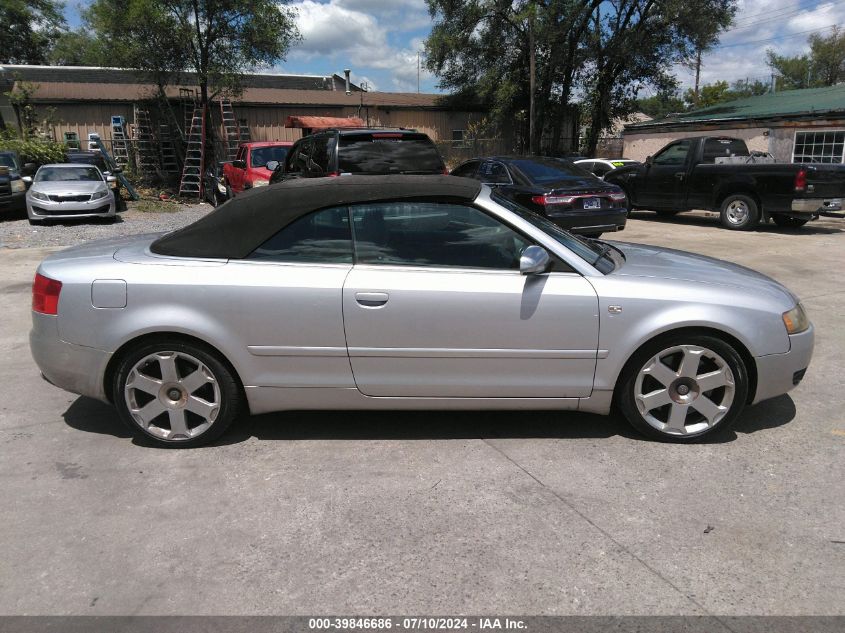 2005 Audi S4 Quattro Cabriolet VIN: WUARL48H85K902474 Lot: 39846686