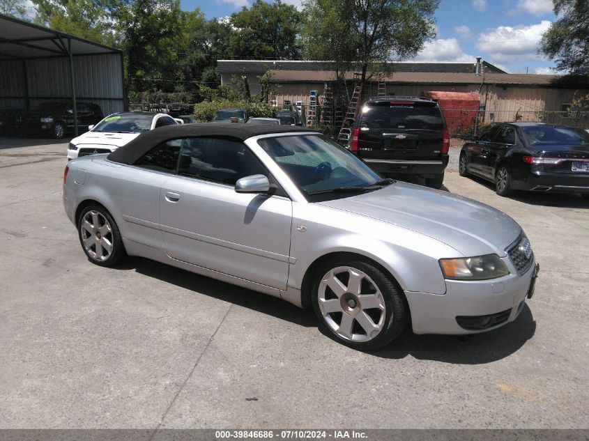 2005 Audi S4 Quattro Cabriolet VIN: WUARL48H85K902474 Lot: 39846686