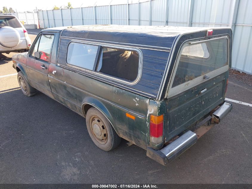 1982 Volkswagen Rabbit Truck VIN: 1V1KG0174CV018785 Lot: 39847002