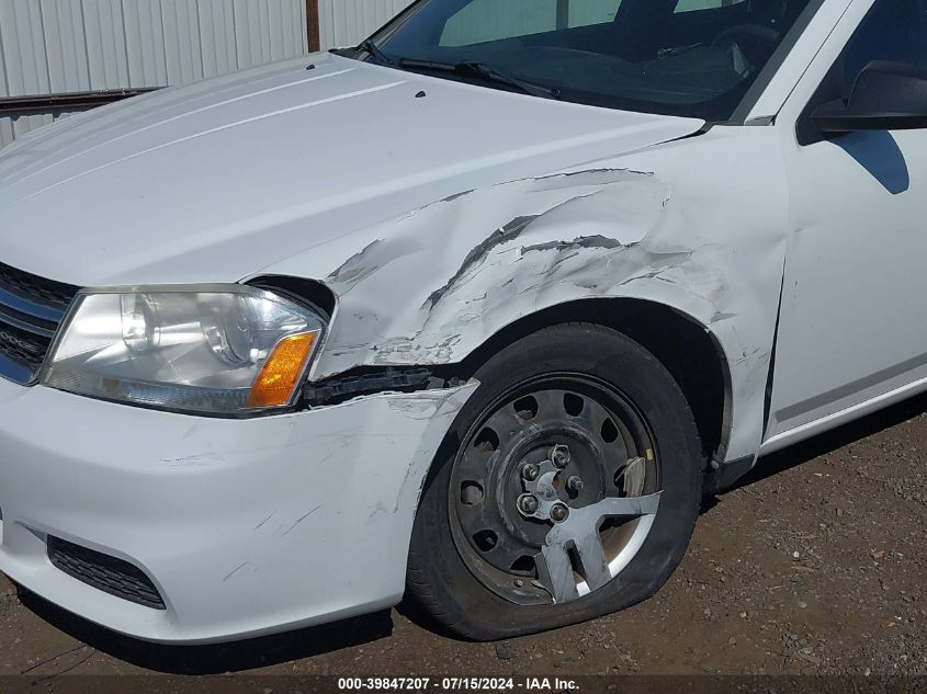 2012 Dodge Avenger Se VIN: 1C3CDZAB4CN132311 Lot: 39891094