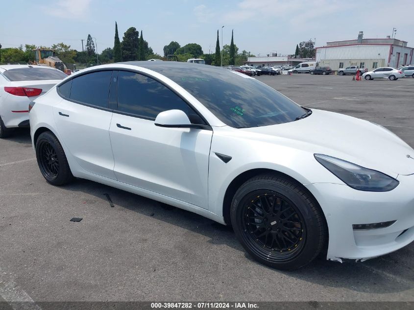 2021 Tesla Model 3 Standard Range Plus Rear-Wheel Drive VIN: 5YJ3E1EA6MF002722 Lot: 39847282