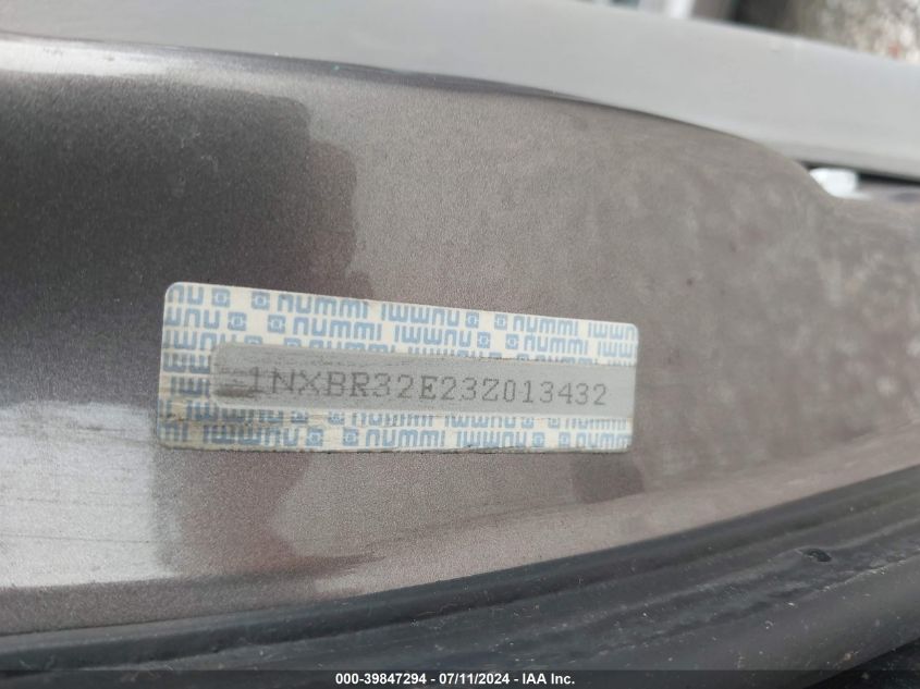 2003 Toyota Corolla Ce VIN: 1NXBR32E23Z013432 Lot: 39847294