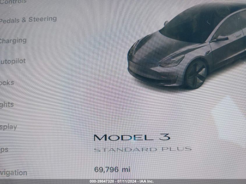 2020 Tesla Model 3 Standard Range Plus Rear-Wheel Drive/Standard Range Rear-Wheel Drive VIN: 5YJ3E1EA4LF792259 Lot: 39847320