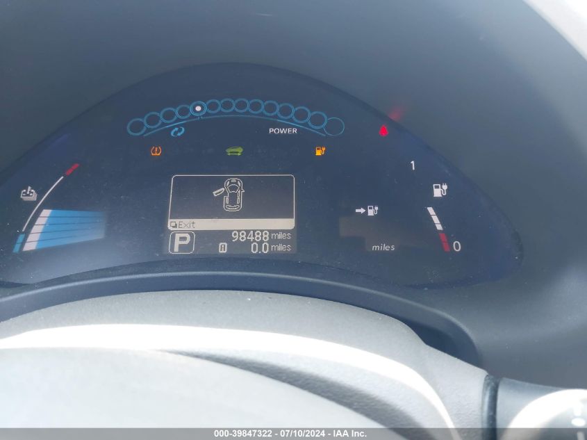 2012 Nissan Leaf Sl VIN: JN1AZ0CP7CT022442 Lot: 39847322