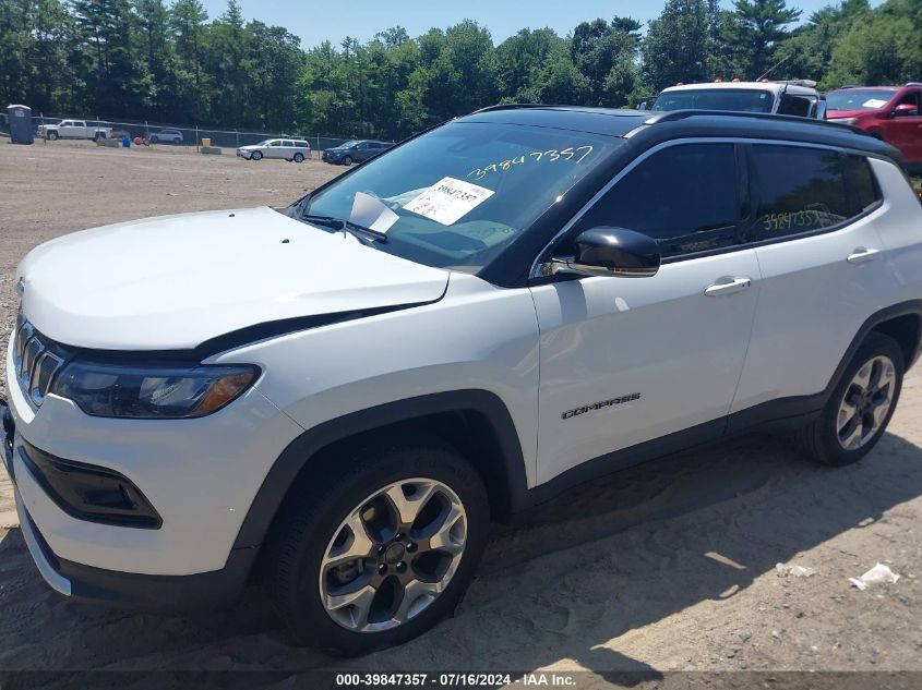 2022 Jeep Compass Limited 4X4 VIN: 3C4NJDCBXNT126965 Lot: 39847357