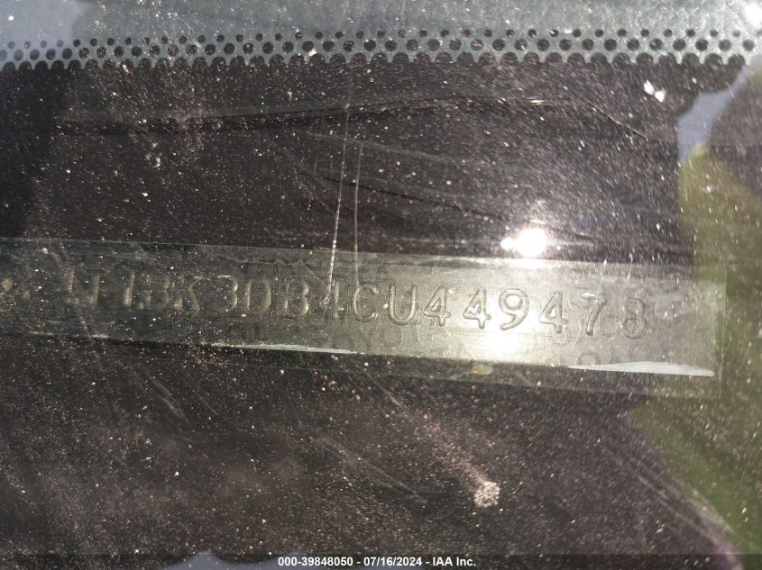 2012 Toyota Avalon VIN: 4T1BK3DB4CU449478 Lot: 39848050