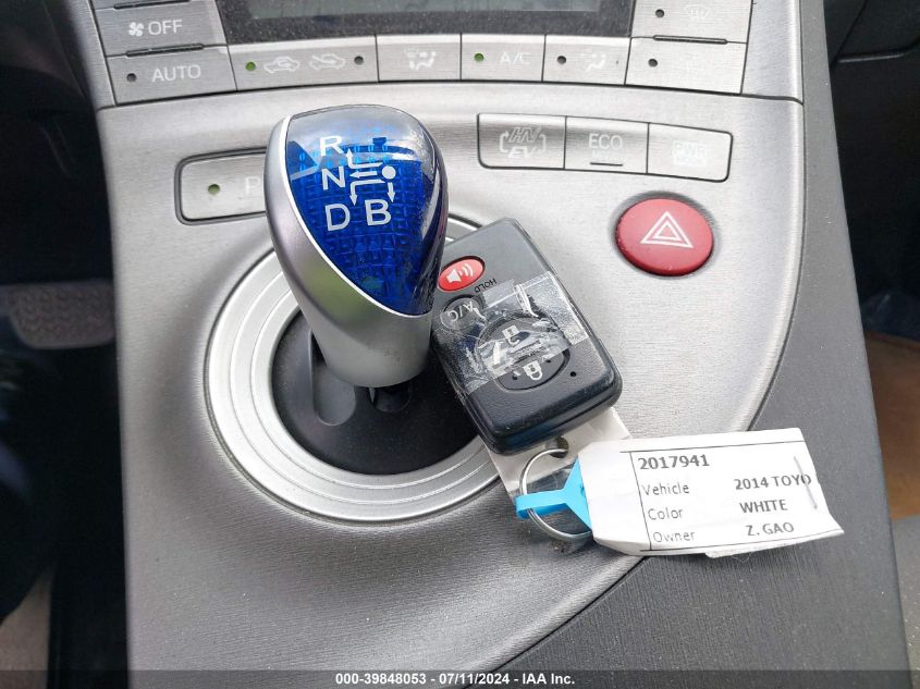 2014 Toyota Prius Plug-In VIN: JTDKN3DP7E3057272 Lot: 39848053