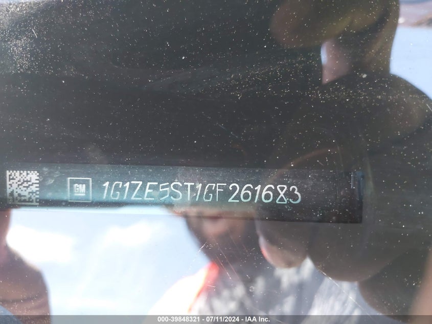 2016 Chevrolet Malibu 1Lt VIN: 1G1ZE5ST1GF261683 Lot: 39848321
