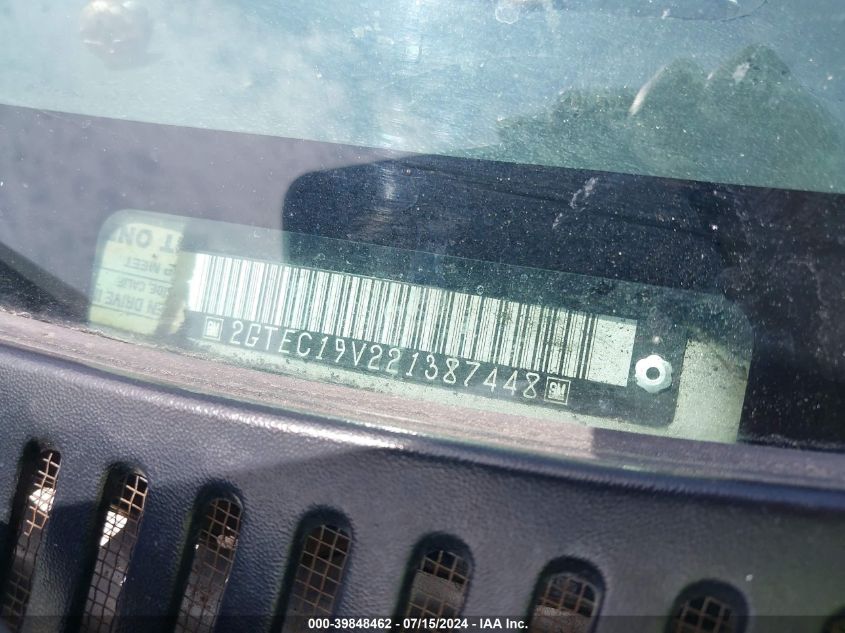 2002 GMC Sierra 1500 Sl VIN: 2GTEC19V221387448 Lot: 39848462