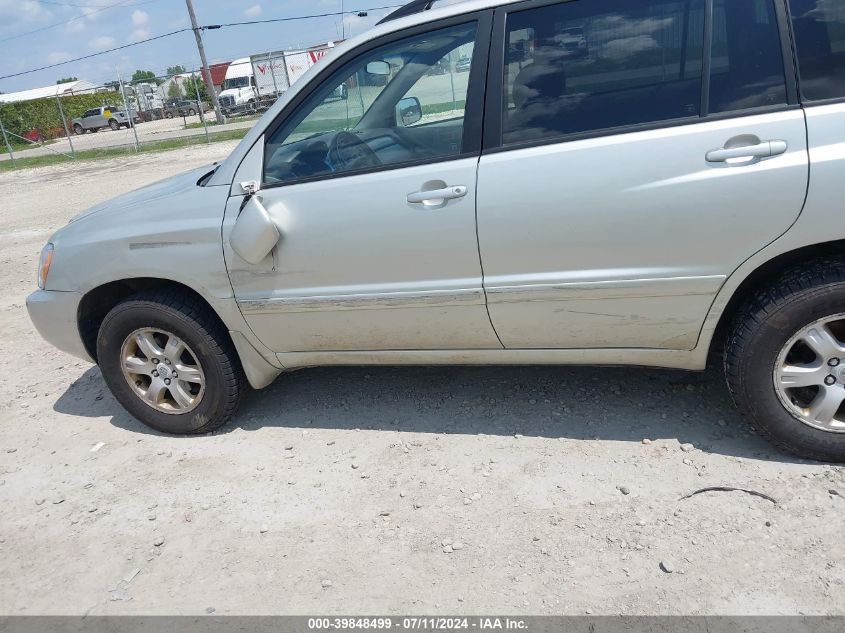 2003 Toyota Highlander V6 VIN: JTEHF21A930125423 Lot: 39848499
