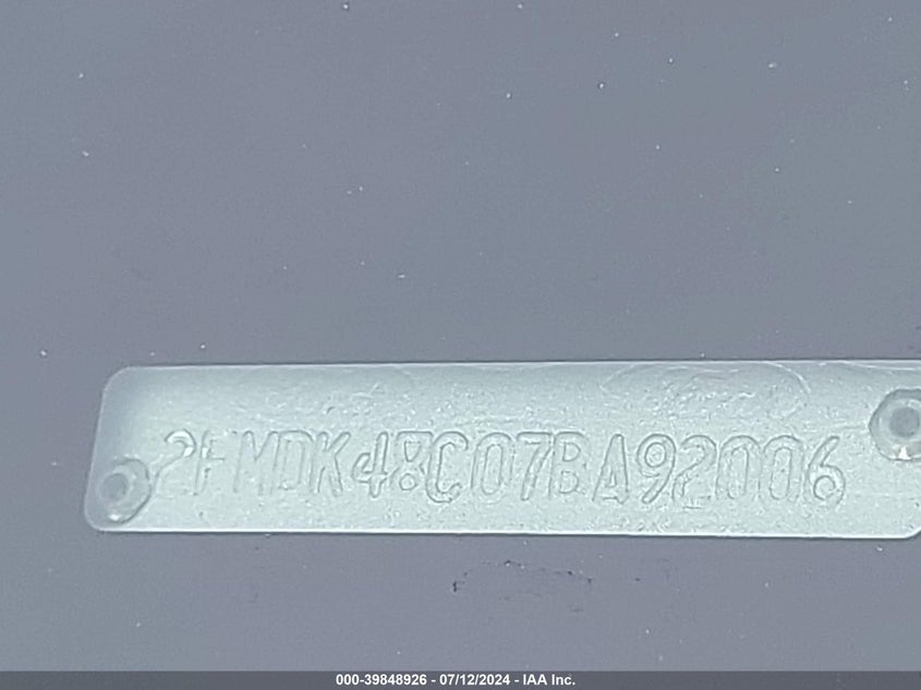 2007 Ford Edge Sel VIN: 2FMDK48C07BA92006 Lot: 39848926