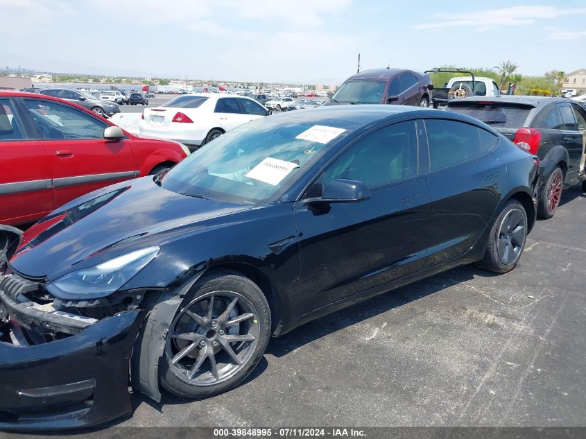 2022 Tesla Model 3 Rear-Wheel Drive VIN: 5YJ3E1EA2NF133874 Lot: 39848995