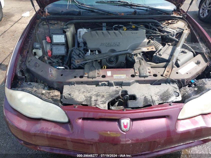 2003 Chevrolet Monte Carlo Ss VIN: 2G1WX12K239186427 Lot: 39849277