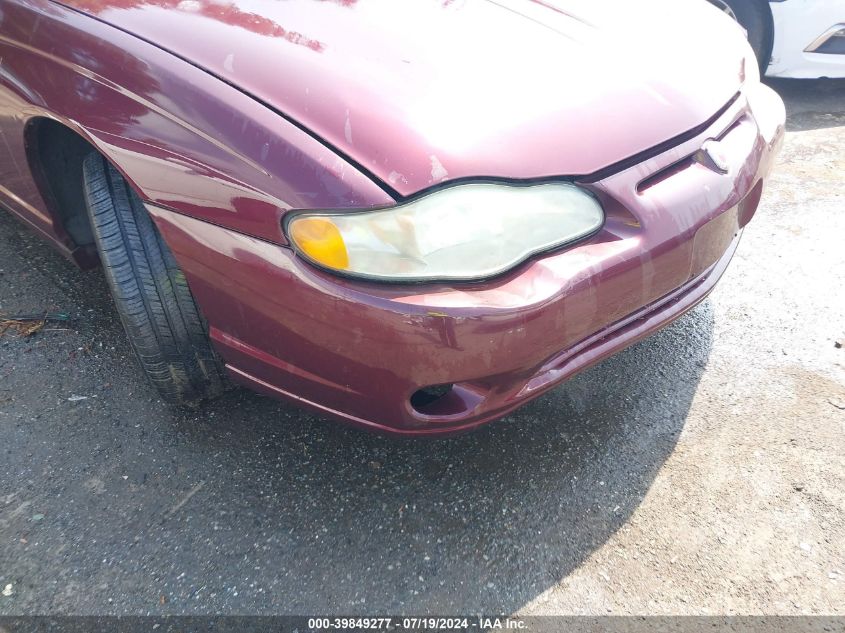 2003 Chevrolet Monte Carlo Ss VIN: 2G1WX12K239186427 Lot: 39849277