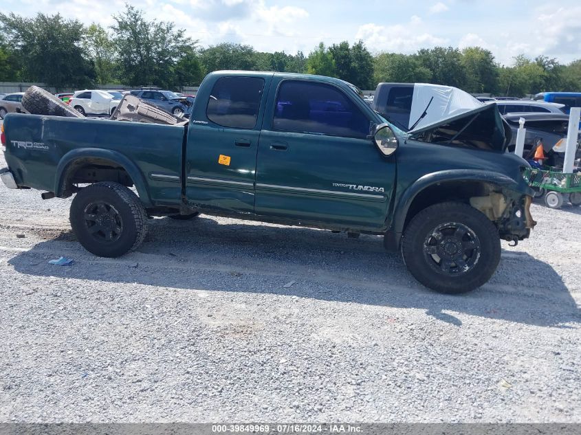 2002 Toyota Tundra Ltd V8 VIN: 5TBBT481X2S244400 Lot: 39849969