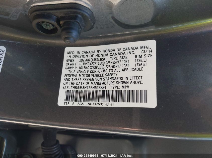 2014 HONDA CR-V EX-L - 2HKRM3H75EH528884