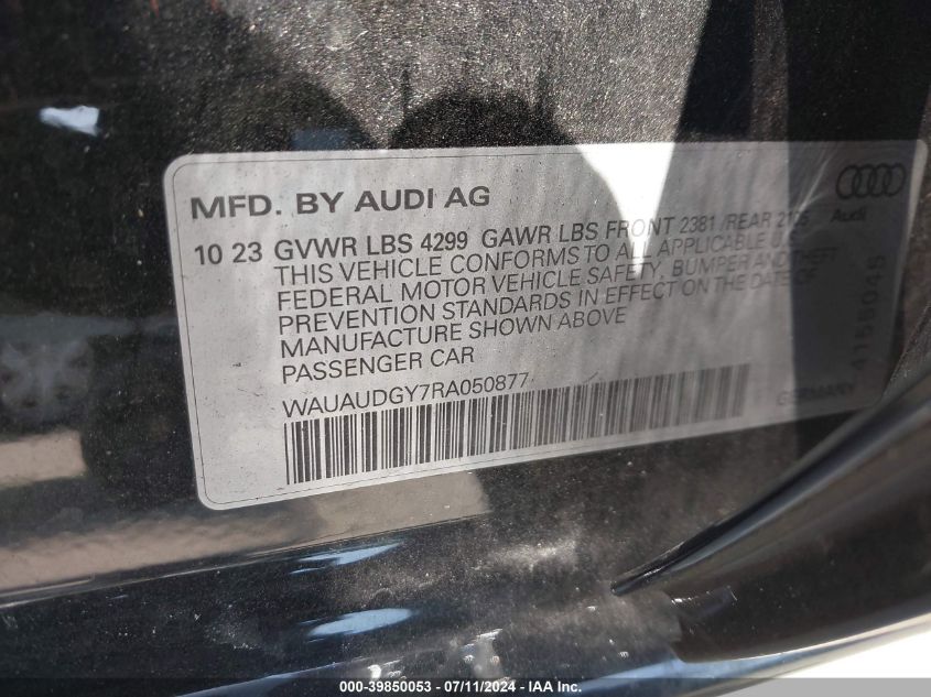 2024 AUDI A3 PREMIUM 40 TFSI FRONT-WHEEL DRIVE S TRONIC - WAUAUDGY7RA050877