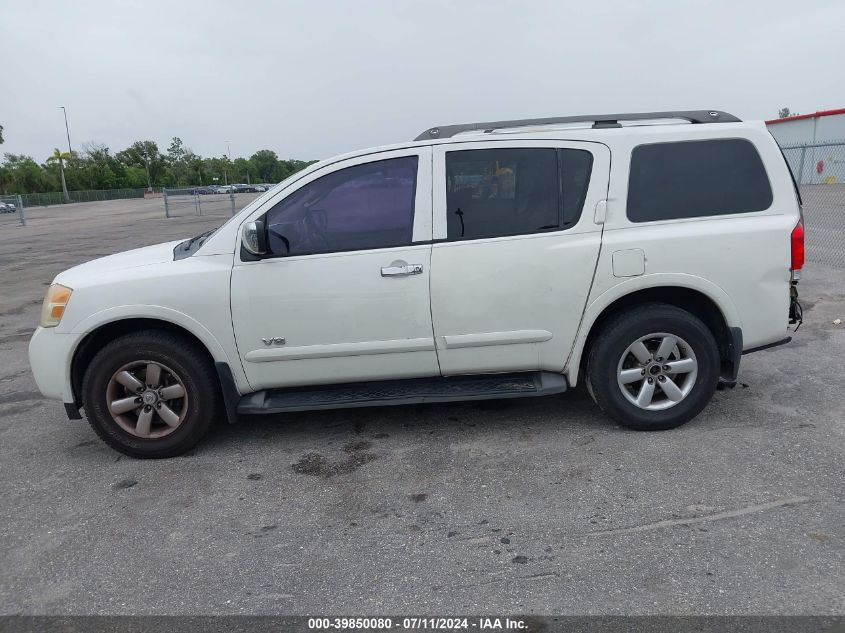 2008 Nissan Armada Se VIN: 5N1BA08D98N605352 Lot: 39850080