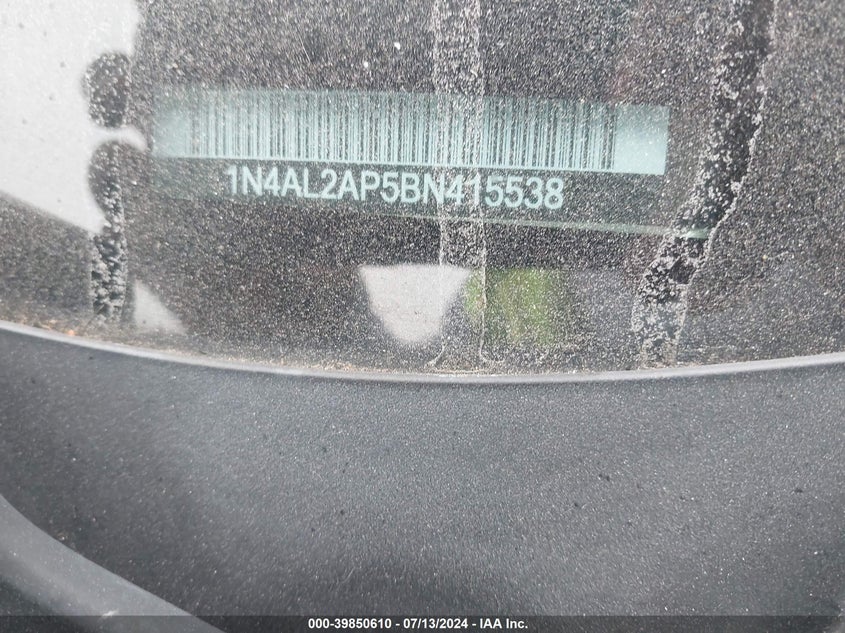 2011 Nissan Altima S VIN: 1N4AL2AP5BN415538 Lot: 39850610