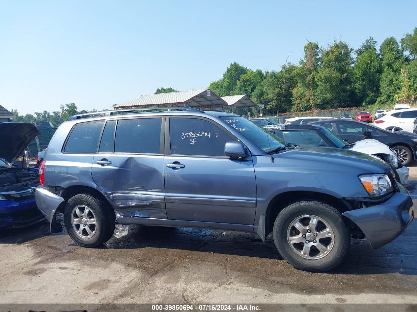 2005 Toyota Highlander V6 VIN: JTEEP21A050116256 Lot: 39850694