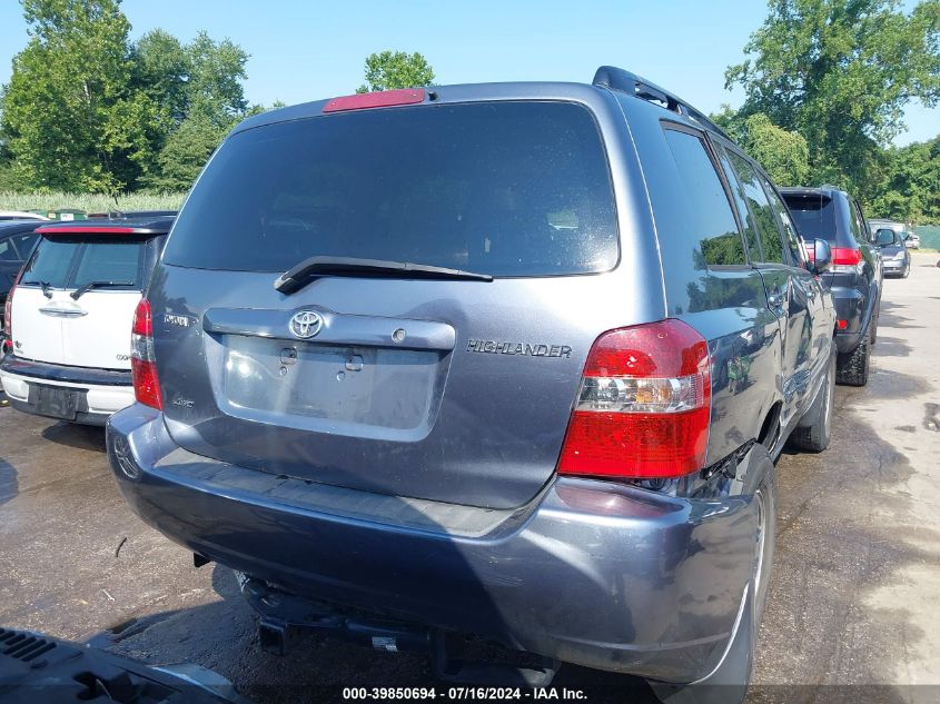 2005 Toyota Highlander V6 VIN: JTEEP21A050116256 Lot: 39850694