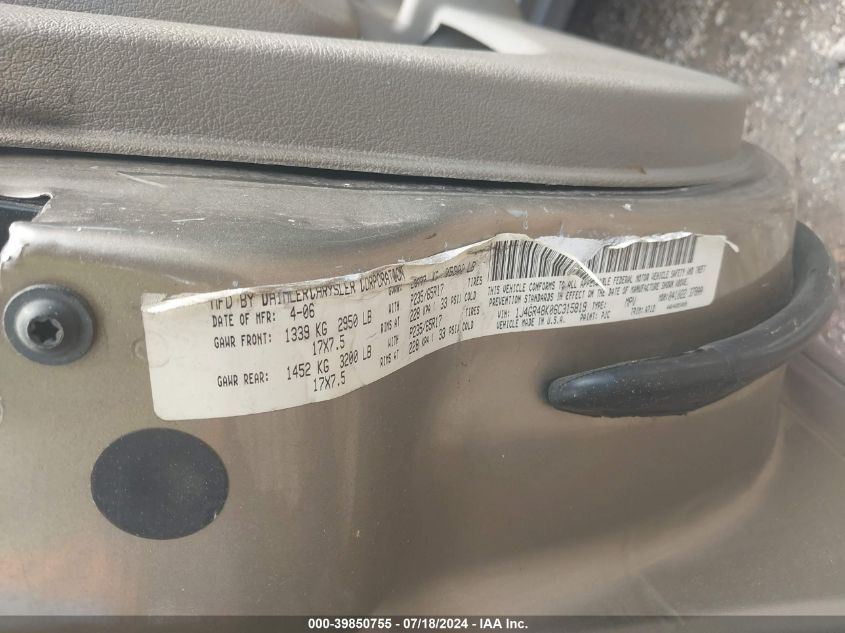 2006 Jeep Grand Cherokee Laredo VIN: 1J4GR48K06C315819 Lot: 39850755