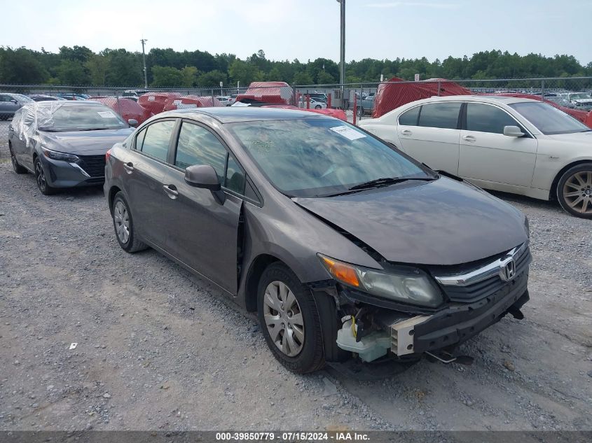 2012 Honda Civic Lx VIN: 19XFB2F58CE392076 Lot: 39850779