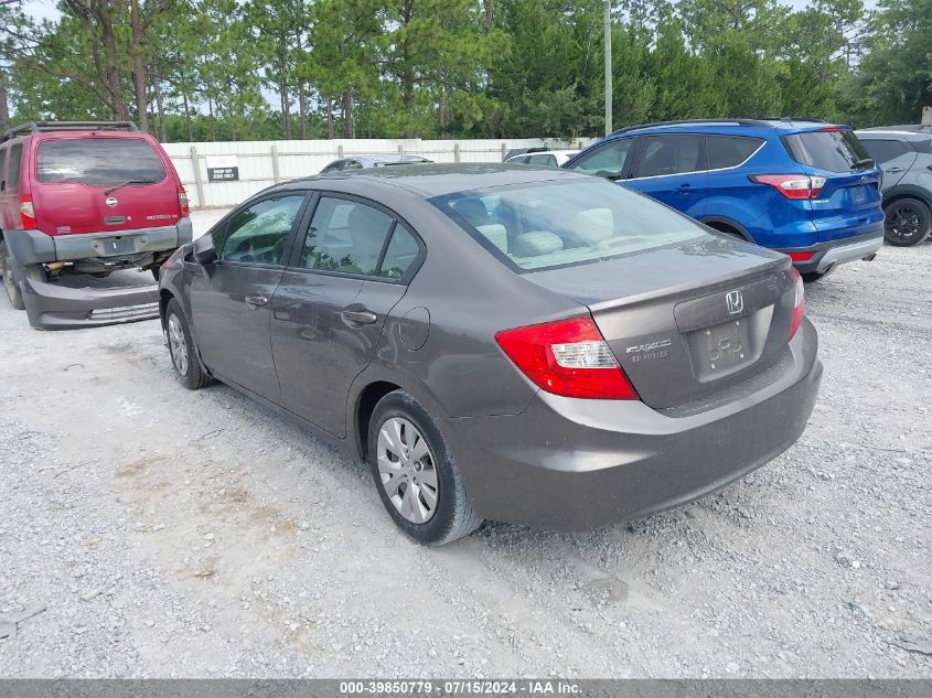 2012 Honda Civic Lx VIN: 19XFB2F58CE392076 Lot: 39850779