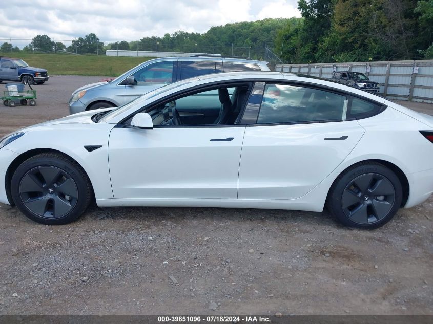 2021 Tesla Model 3 Standard Range Plus Rear-Wheel Drive VIN: 5YJ3E1EA9MF094974 Lot: 39851096