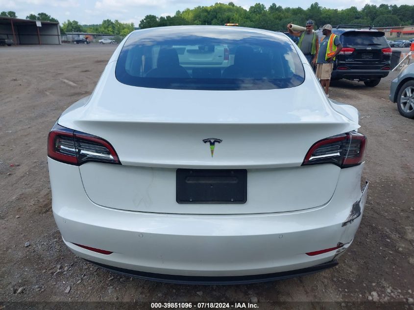 2021 Tesla Model 3 Standard Range Plus Rear-Wheel Drive VIN: 5YJ3E1EA9MF094974 Lot: 39851096