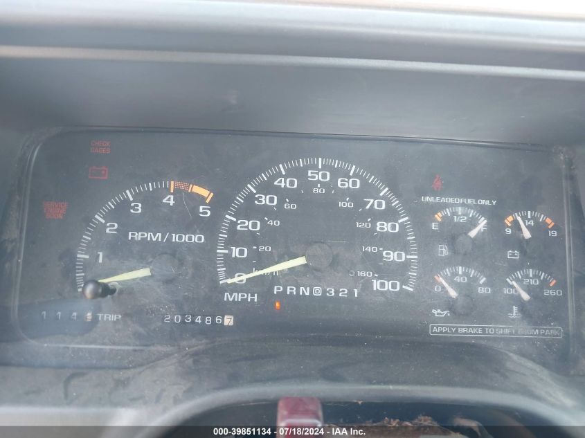 1995 Chevrolet Gmt-400 C1500 VIN: 1GCEC14Z9SZ163238 Lot: 39851134