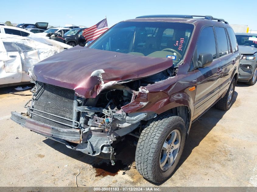 2008 Honda Pilot Ex-L VIN: 5FNYF18548B054633 Lot: 39851183