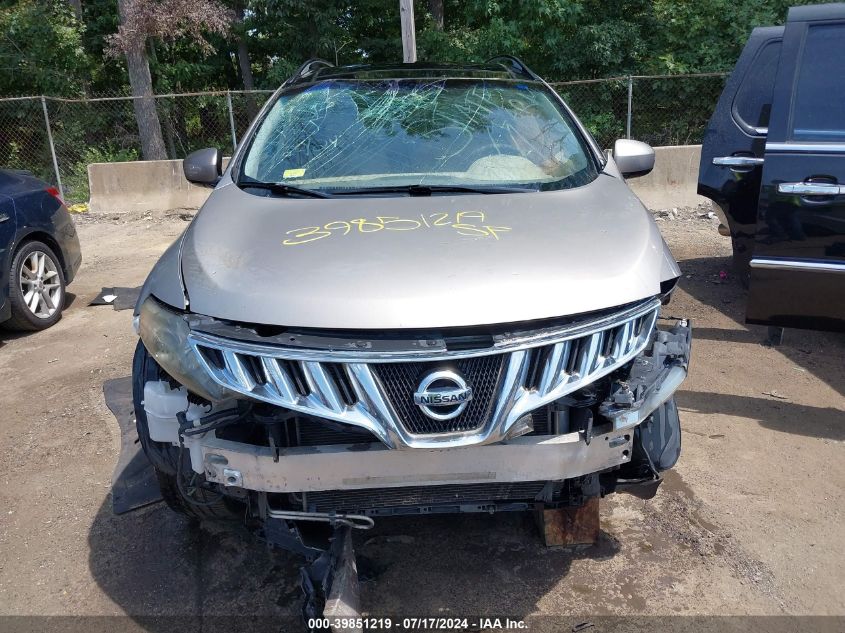 2010 Nissan Murano Sl VIN: JN8AZ1MW6AW131354 Lot: 39851219