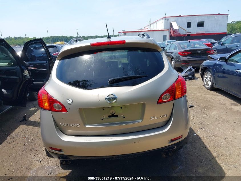 2010 Nissan Murano Sl VIN: JN8AZ1MW6AW131354 Lot: 39851219